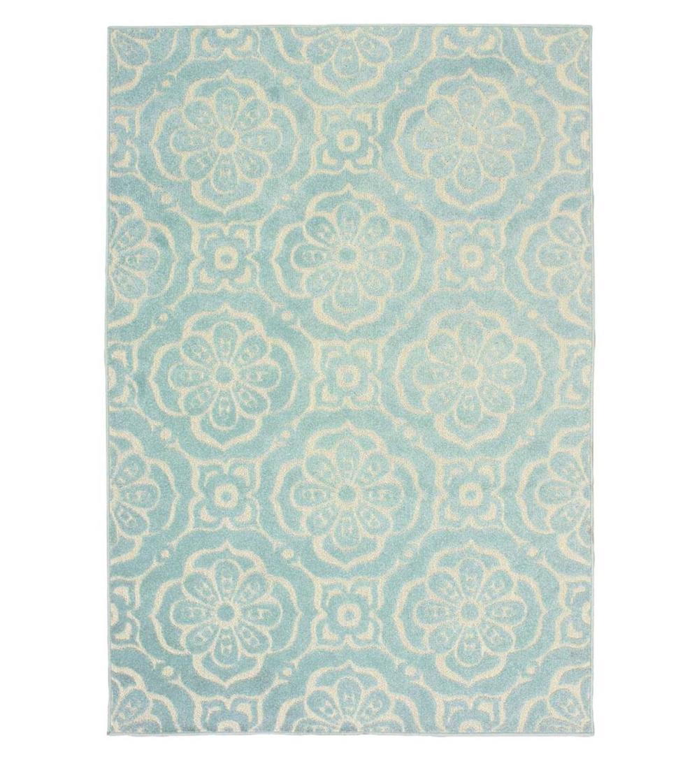 Plow &amp; Hearth Synthetic Rugs | Indoor Living Indoor/Outdoor Clearwater Tile Rug, 8' X 10' - Berry