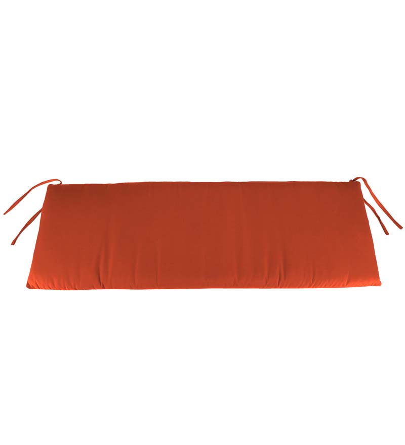 Plow &amp; Hearth Outdoor Furniture Cushions | Outdoor Living Sunbrella Classic Swing/Bench Cushion, 59" X 16½" X 3" - Bandana