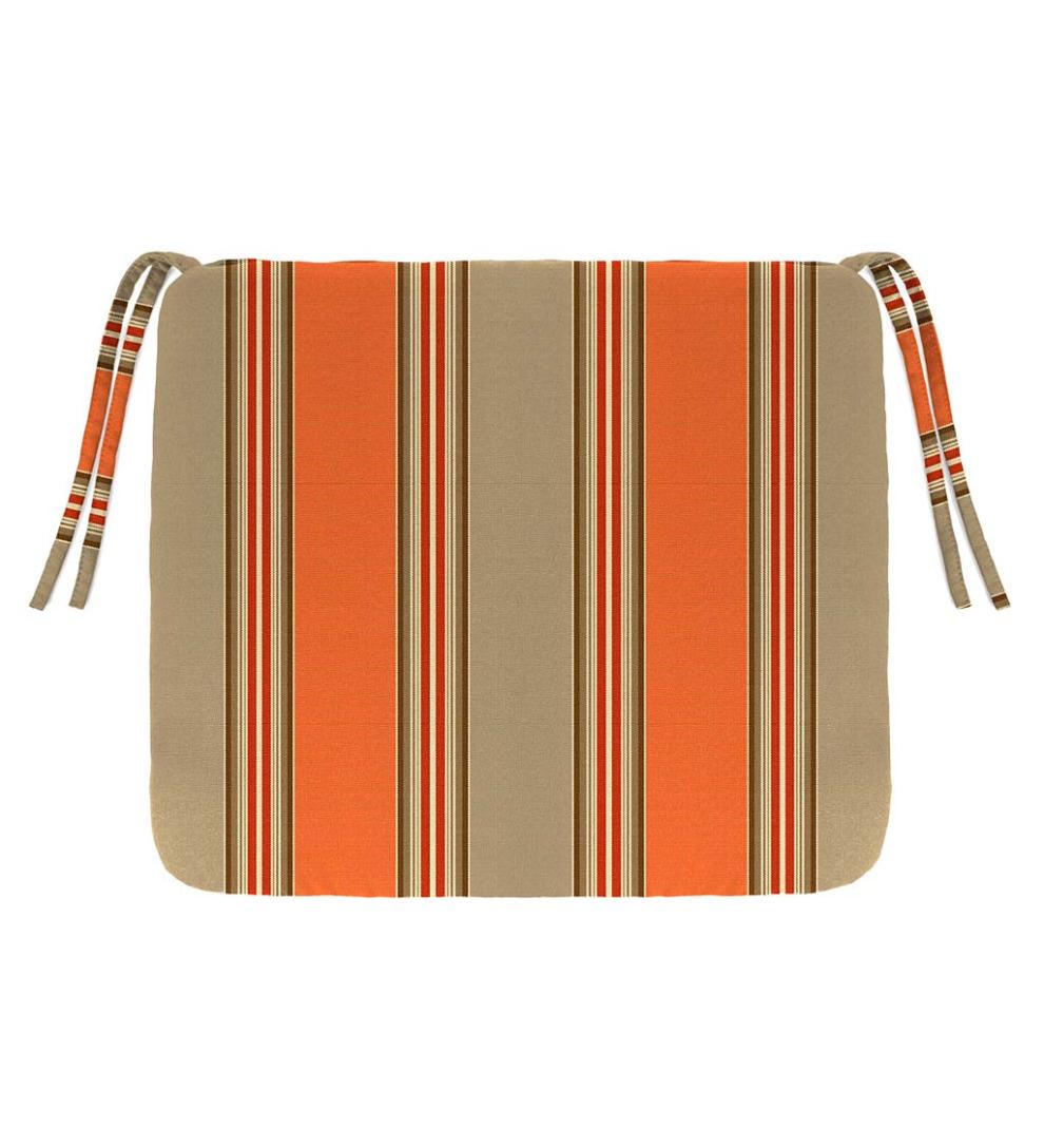 Plow &amp; Hearth Outdoor Furniture Cushions | Outdoor Living Sunbrella Classic Chair Cushion With Ties, 18½" X 16½" X 3" - Bandana