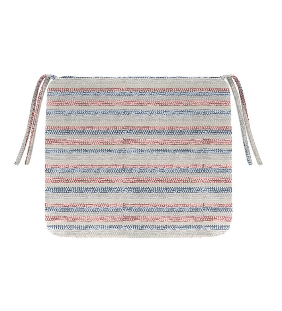 Plow &amp; Hearth Outdoor Furniture Cushions | Outdoor Living Sunbrella Classic Chair Cushion With Ties, 18½" X 16½" X 3" - Bandana