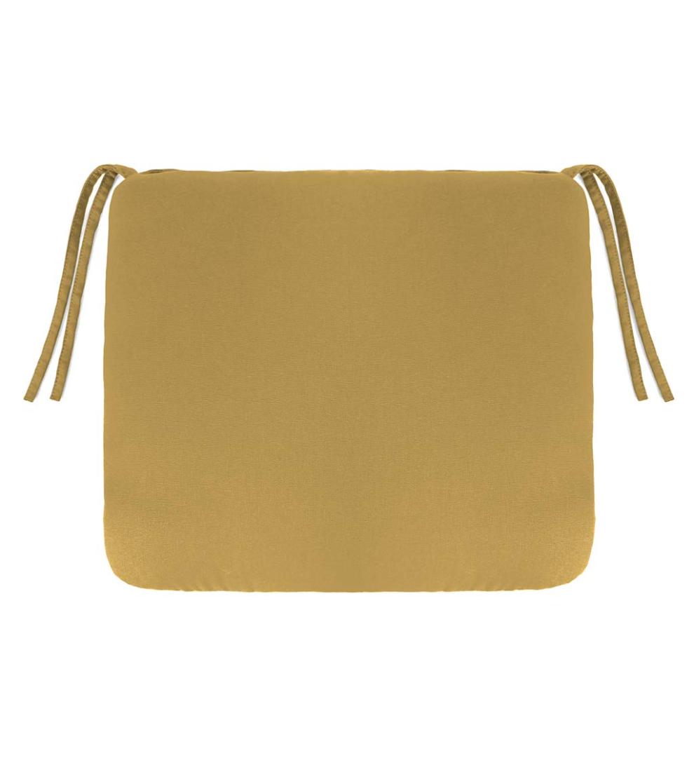 Plow &amp; Hearth Outdoor Furniture Cushions | Outdoor Living Polyester Classic Chair Cushions With Ties, 18½"X 16½"X 3" - Forest Green