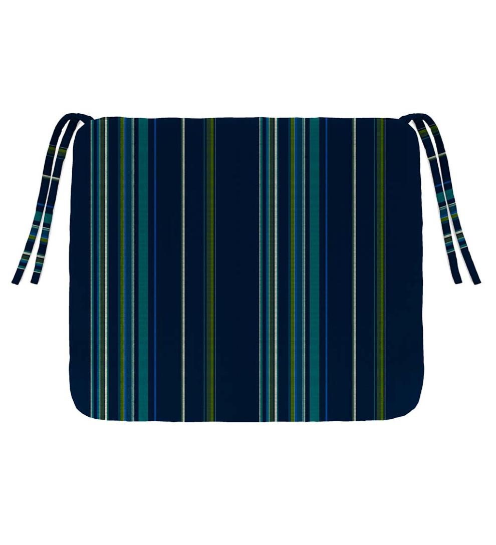 Plow &amp; Hearth Outdoor Furniture Cushions | Outdoor Living Sunbrella Classic Chair Cushion With Ties, 19¾" X 17½" X 3" - Bandana