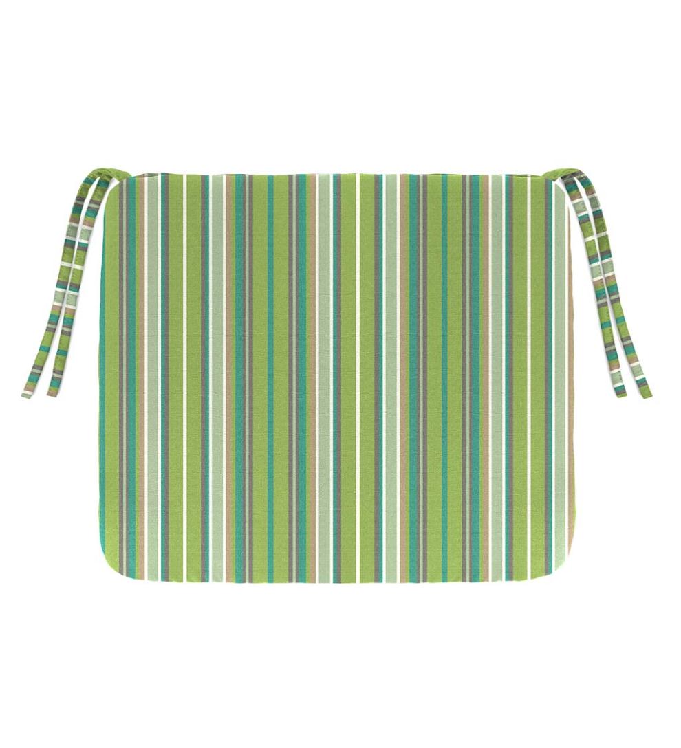 Plow &amp; Hearth Outdoor Furniture Cushions | Outdoor Living Sunbrella Classic Chair Cushion With Ties, 19¾" X 17½" X 3" - Bandana