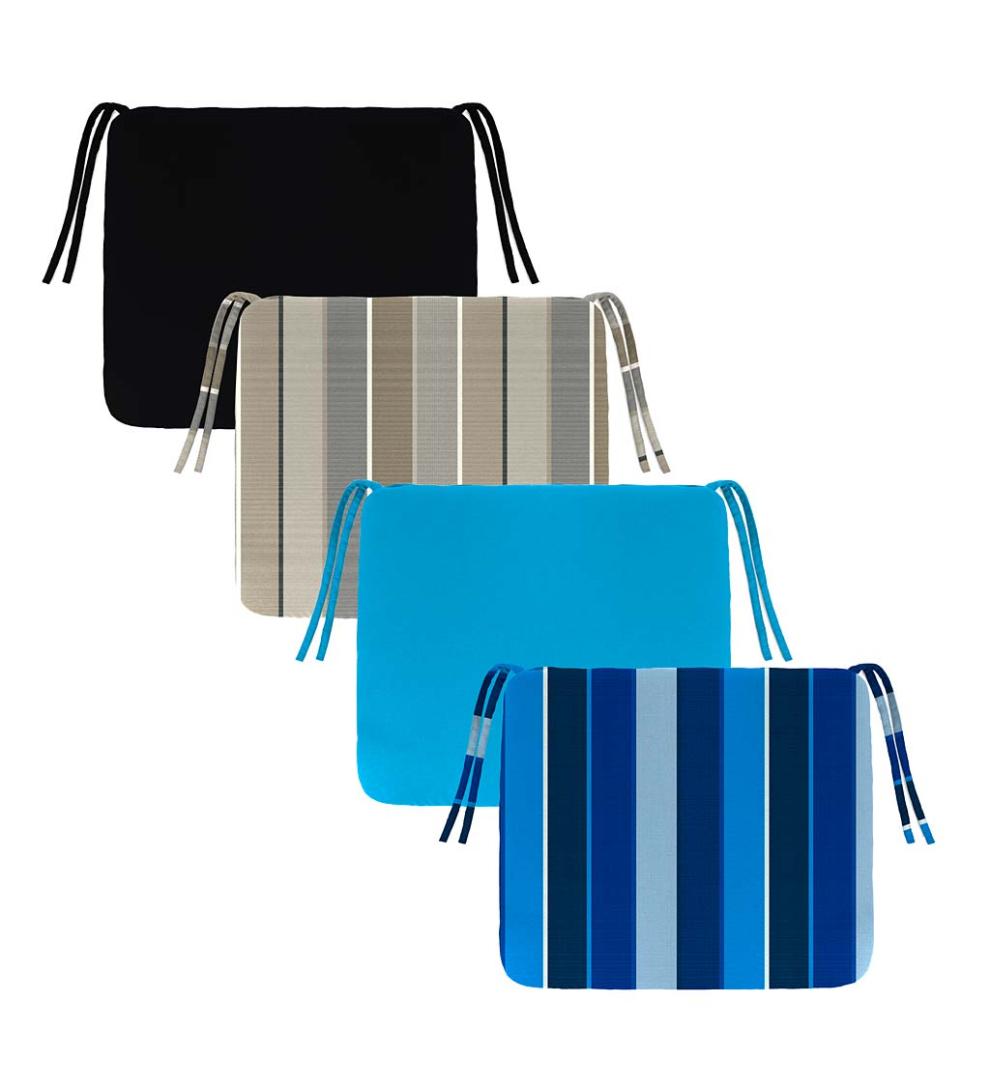 Plow &amp; Hearth Outdoor Furniture Cushions | Outdoor Living Sunbrella Classic Chair Cushion With Ties, 19¾" X 17½" X 3" - Bandana