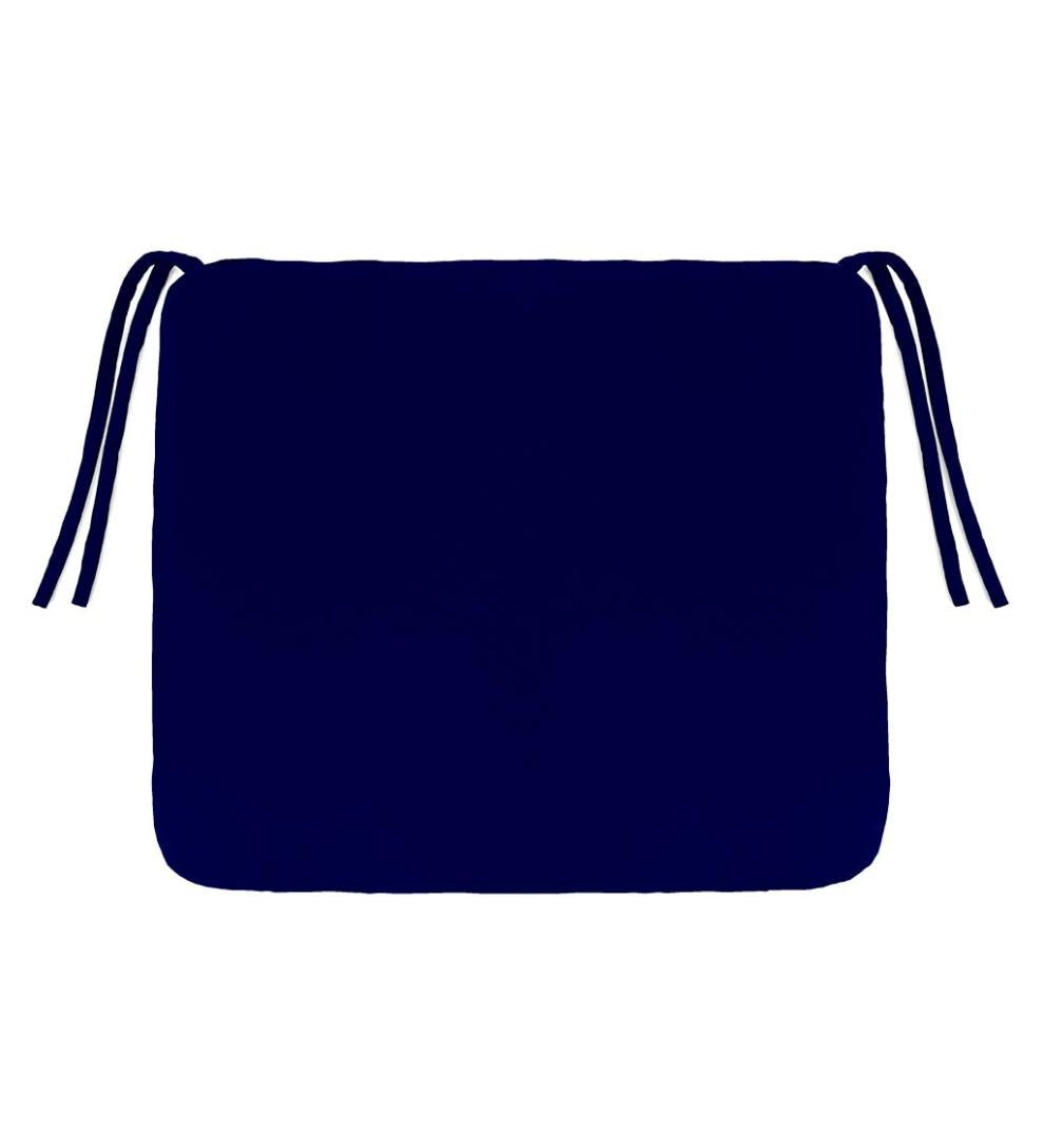 Plow &amp; Hearth Outdoor Furniture Cushions | Outdoor Living Polyester Classic Chair Cushions With Ties, 19¾"X 17½"X 3" - Forest Green