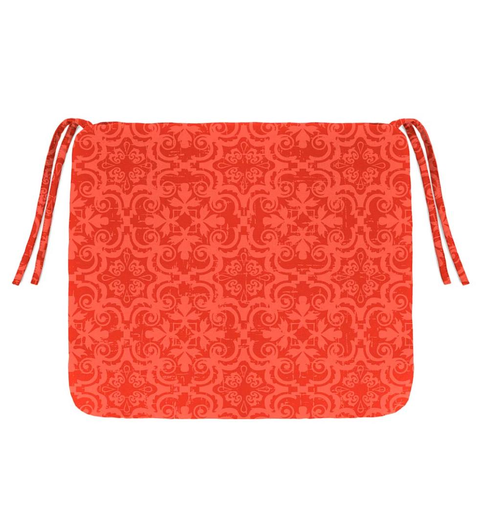 Plow &amp; Hearth Outdoor Furniture Cushions | Outdoor Living Polyester Classic Chair Cushions With Ties, 19¾"X 17½"X 3" - Forest Green