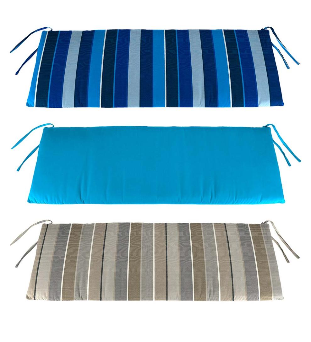 Plow &amp; Hearth Outdoor Furniture Cushions | Outdoor Living Sunbrella Classic Swing/Bench Cushion, 54" X 18½" X 3" - Bandana