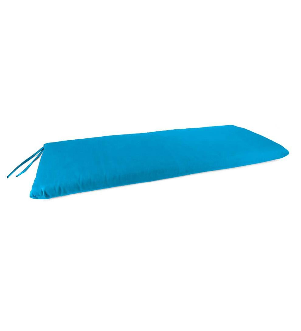 Plow &amp; Hearth Outdoor Furniture Cushions | Outdoor Living Sunbrella Classic Swing/Bench Cushion, 48" X 19" X 3" - Aqua