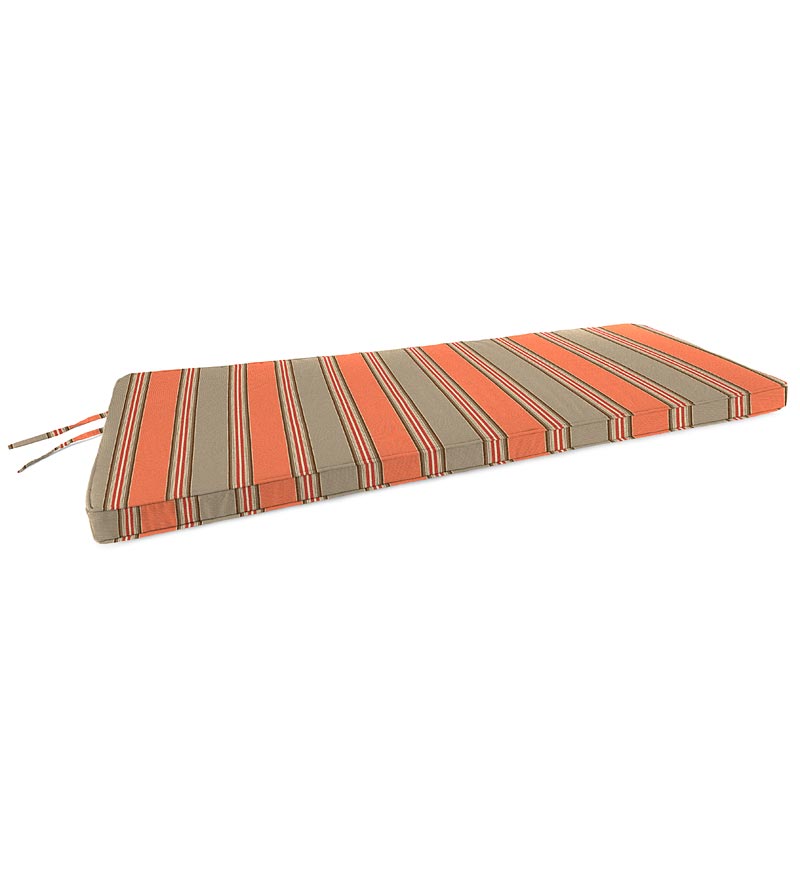 Plow &amp; Hearth Outdoor Furniture Cushions | Outdoor Living Sunbrella Swing/Bench Cushion With Ties, 48" X 19" X 3" - Bandana