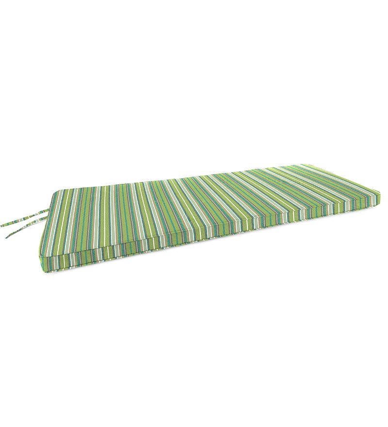 Plow &amp; Hearth Outdoor Furniture Cushions | Outdoor Living Sunbrella Swing/Bench Cushion With Ties, 48" X 19" X 3" - Bandana