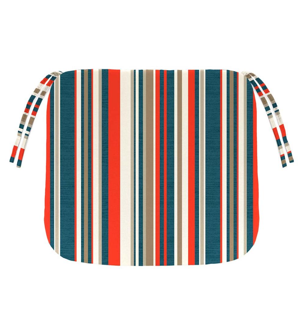 Plow &amp; Hearth Outdoor Furniture Cushions | Outdoor Living Polyester Classic Chair Cushion With Ties, 19½" X 19" X 3" - Forest Green