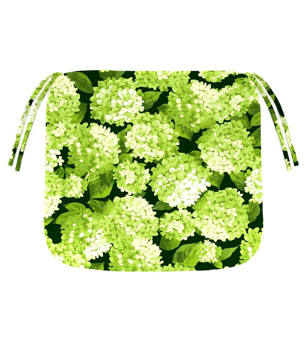 Plow &amp; Hearth Outdoor Furniture Cushions | Outdoor Living Polyester Classic Chair Cushion With Ties, 19½" X 19" X 3" - Forest Green