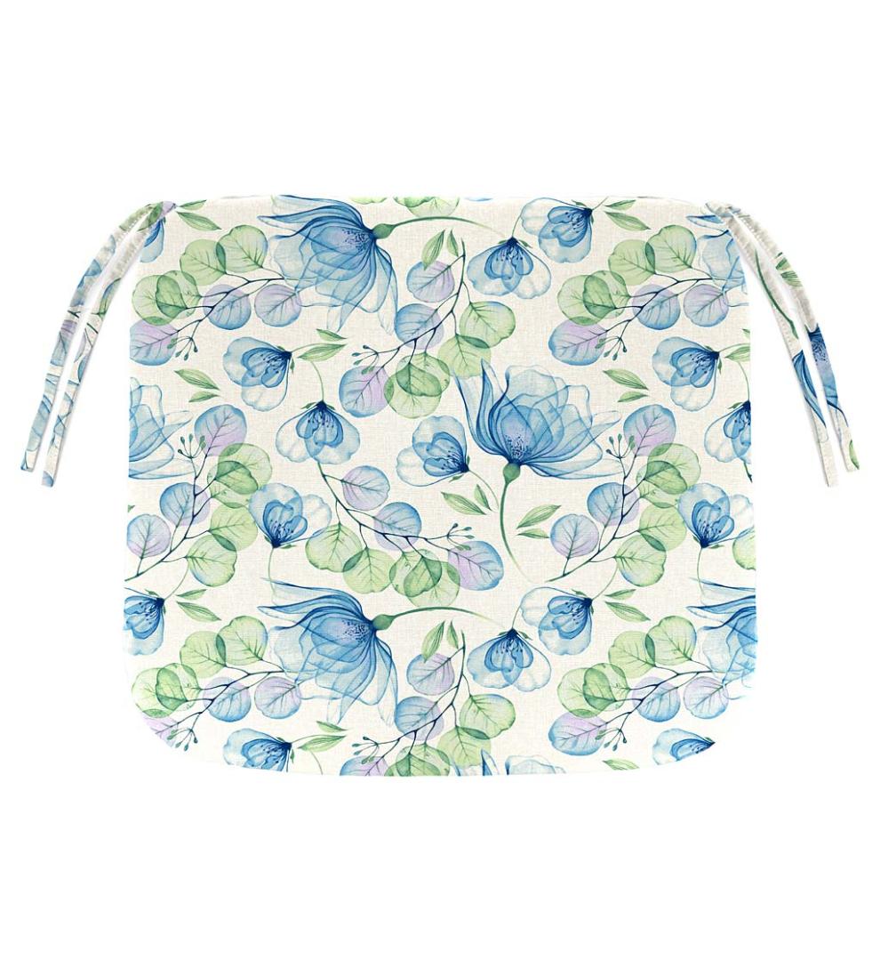 Plow &amp; Hearth Outdoor Furniture Cushions | Outdoor Living Polyester Classic Chair Cushion With Ties, 19½" X 19" X 3" - Forest Green