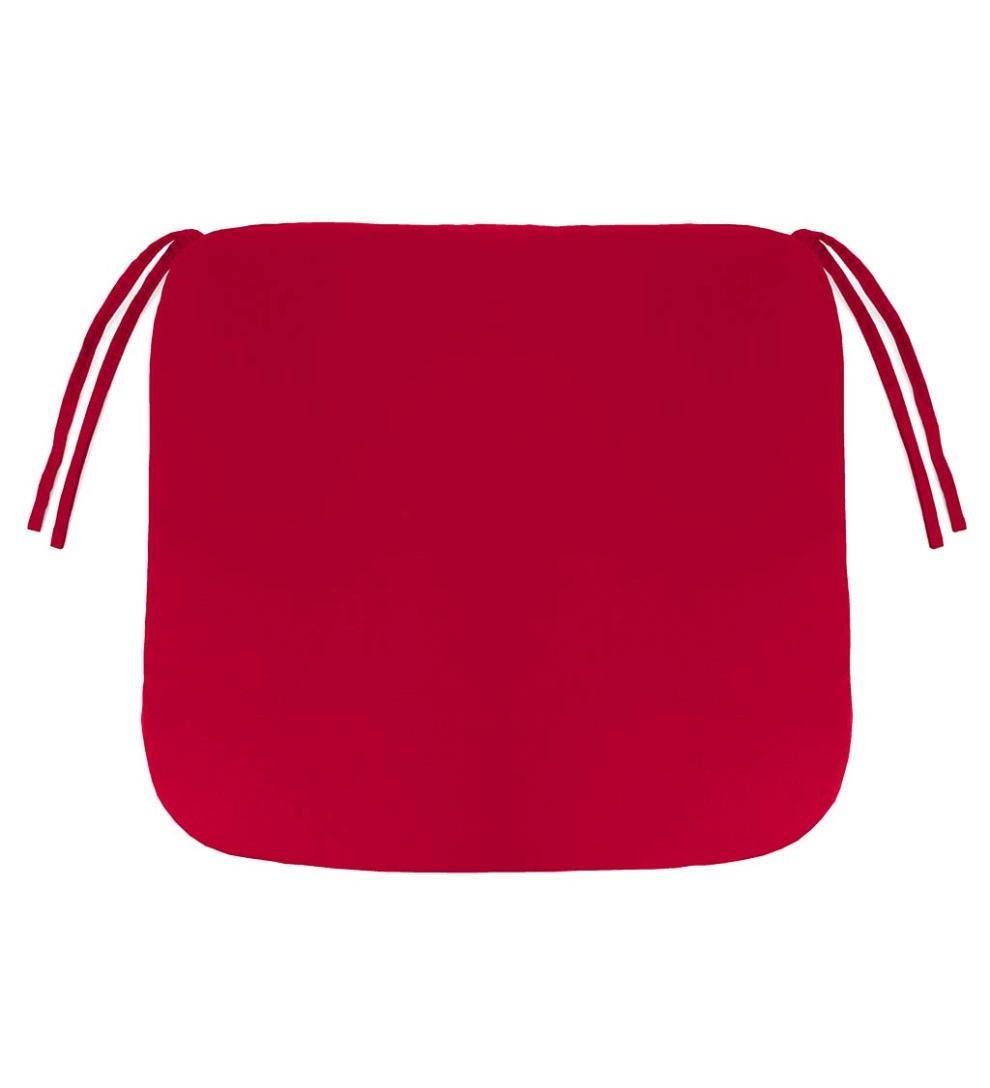 Plow &amp; Hearth Outdoor Furniture Cushions | Outdoor Living Polyester Classic Chair Cushion With Ties, 19½" X 19" X 3" - Forest Green