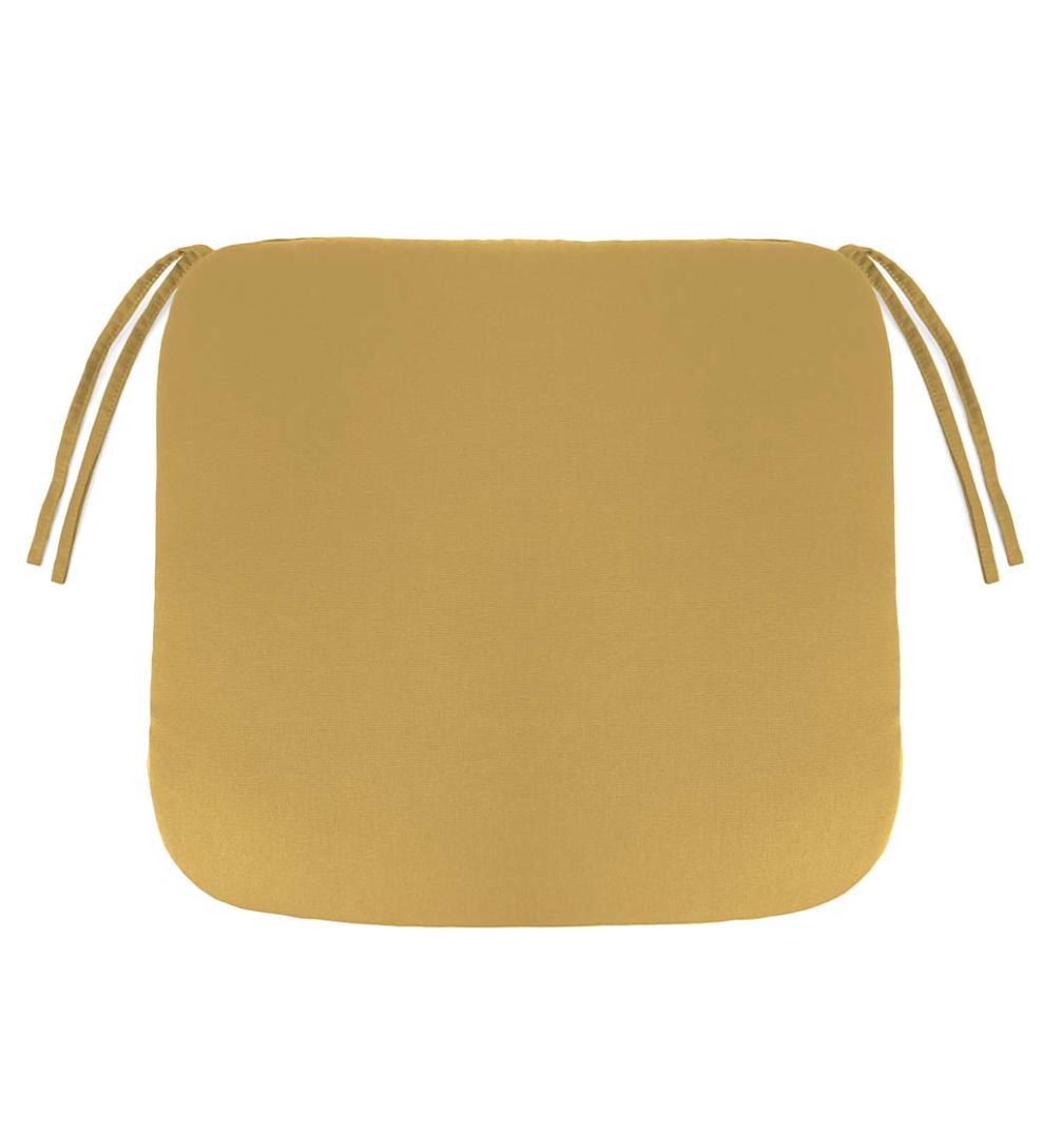 Plow &amp; Hearth Outdoor Furniture Cushions | Outdoor Living Polyester Classic Chair Cushion With Ties, 19½" X 19" X 3" - Forest Green