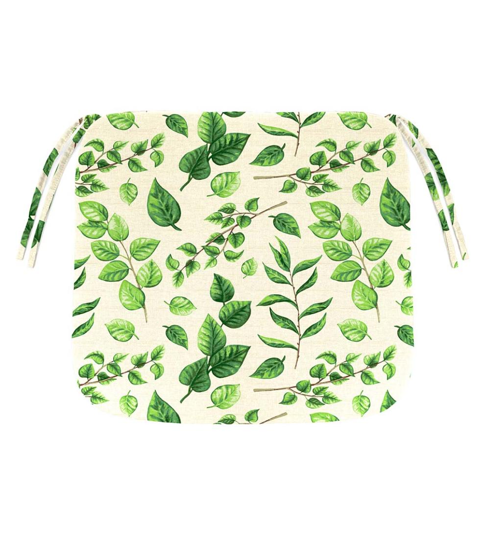 Plow &amp; Hearth Outdoor Furniture Cushions | Outdoor Living Polyester Classic Chair Cushion With Ties, 19½" X 19" X 3" - Forest Green