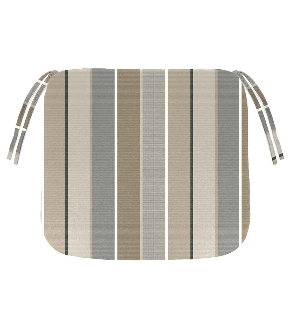 Plow &amp; Hearth Outdoor Furniture Cushions | Outdoor Living Sunbrella Chair Cushion With Ties, 19½"X 19"X 3" - Bandana