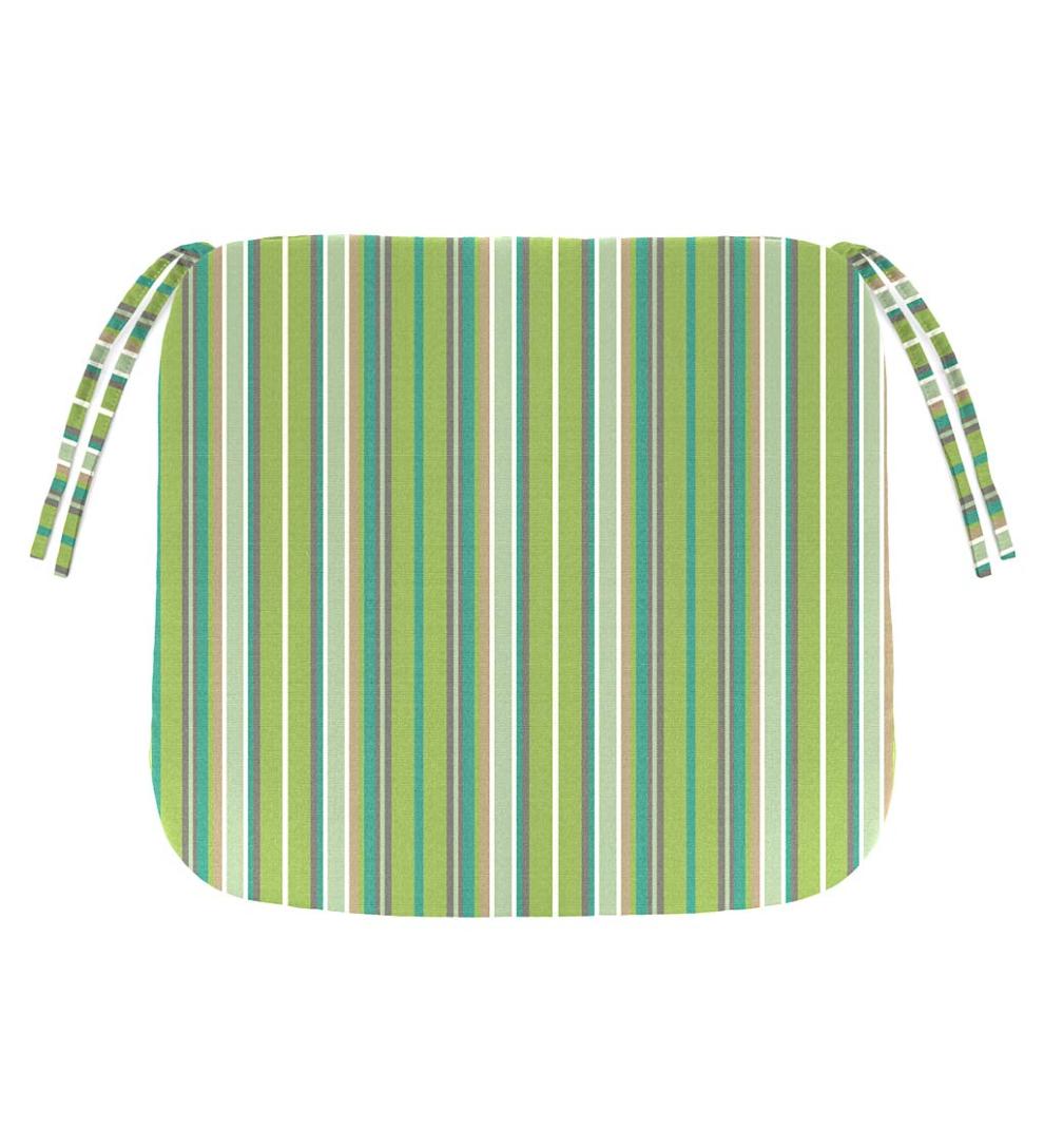 Plow &amp; Hearth Outdoor Furniture Cushions | Outdoor Living Sunbrella Chair Cushion With Ties, 19½"X 19"X 3" - Bandana