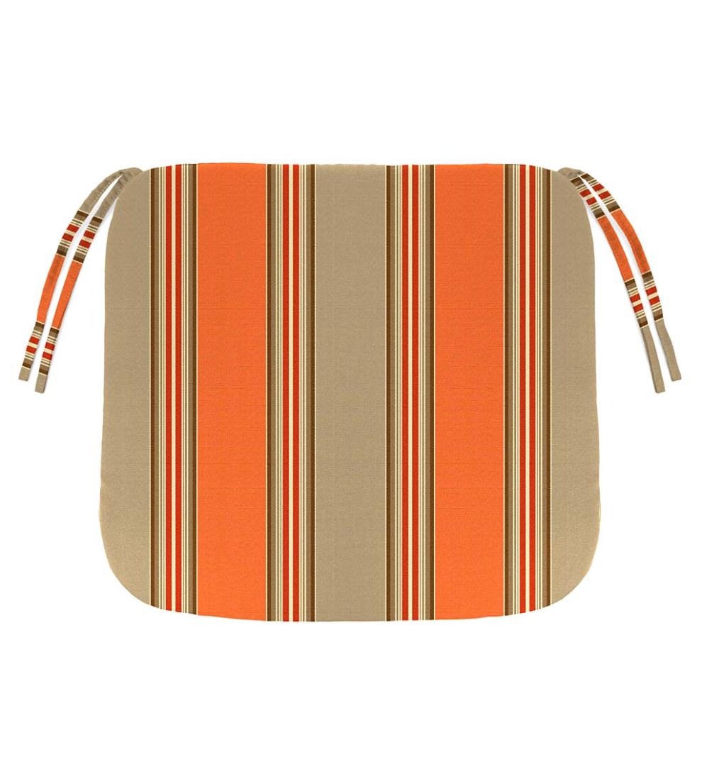 Plow &amp; Hearth Outdoor Furniture Cushions | Outdoor Living Sunbrella Chair Cushion With Ties, 19½"X 19"X 3" - Bandana