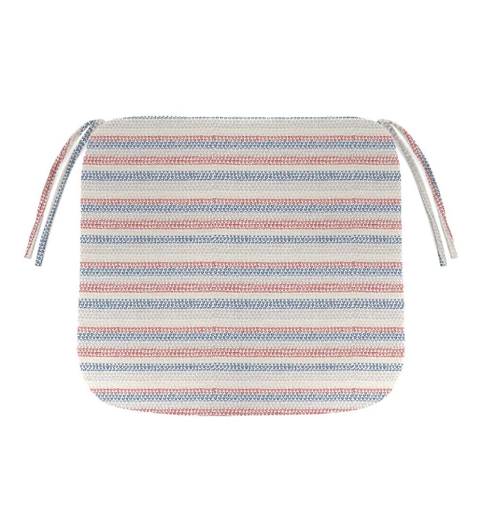 Plow &amp; Hearth Outdoor Furniture Cushions | Outdoor Living Sunbrella Chair Cushion With Ties, 19½"X 19"X 3" - Bandana