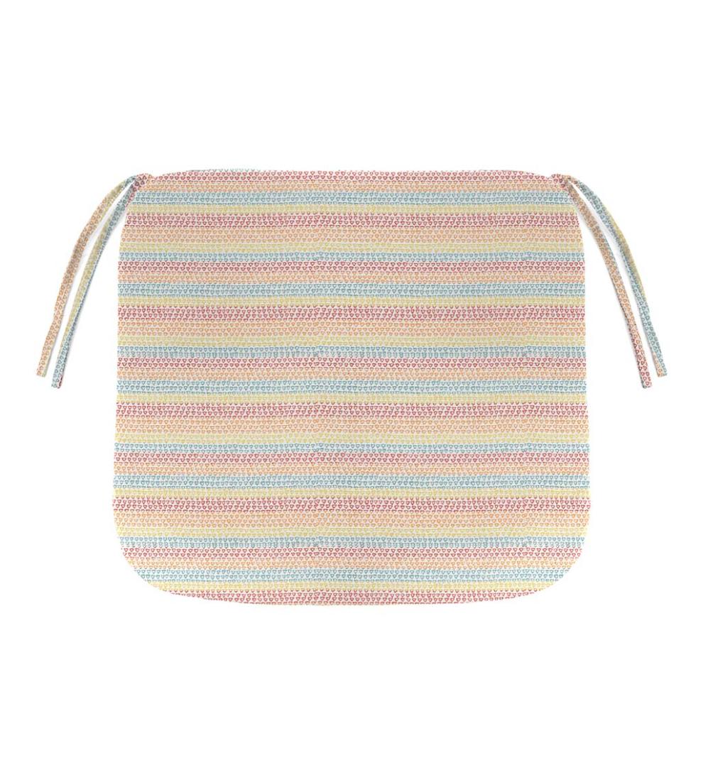 Plow &amp; Hearth Outdoor Furniture Cushions | Outdoor Living Sunbrella Chair Cushion With Ties, 19½"X 19"X 3" - Bandana