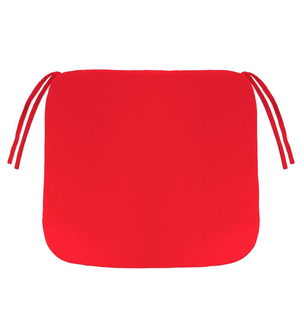 Plow &amp; Hearth Outdoor Furniture Cushions | Outdoor Living Sunbrella Chair Cushion With Ties, 19½"X 19"X 3" - Bandana