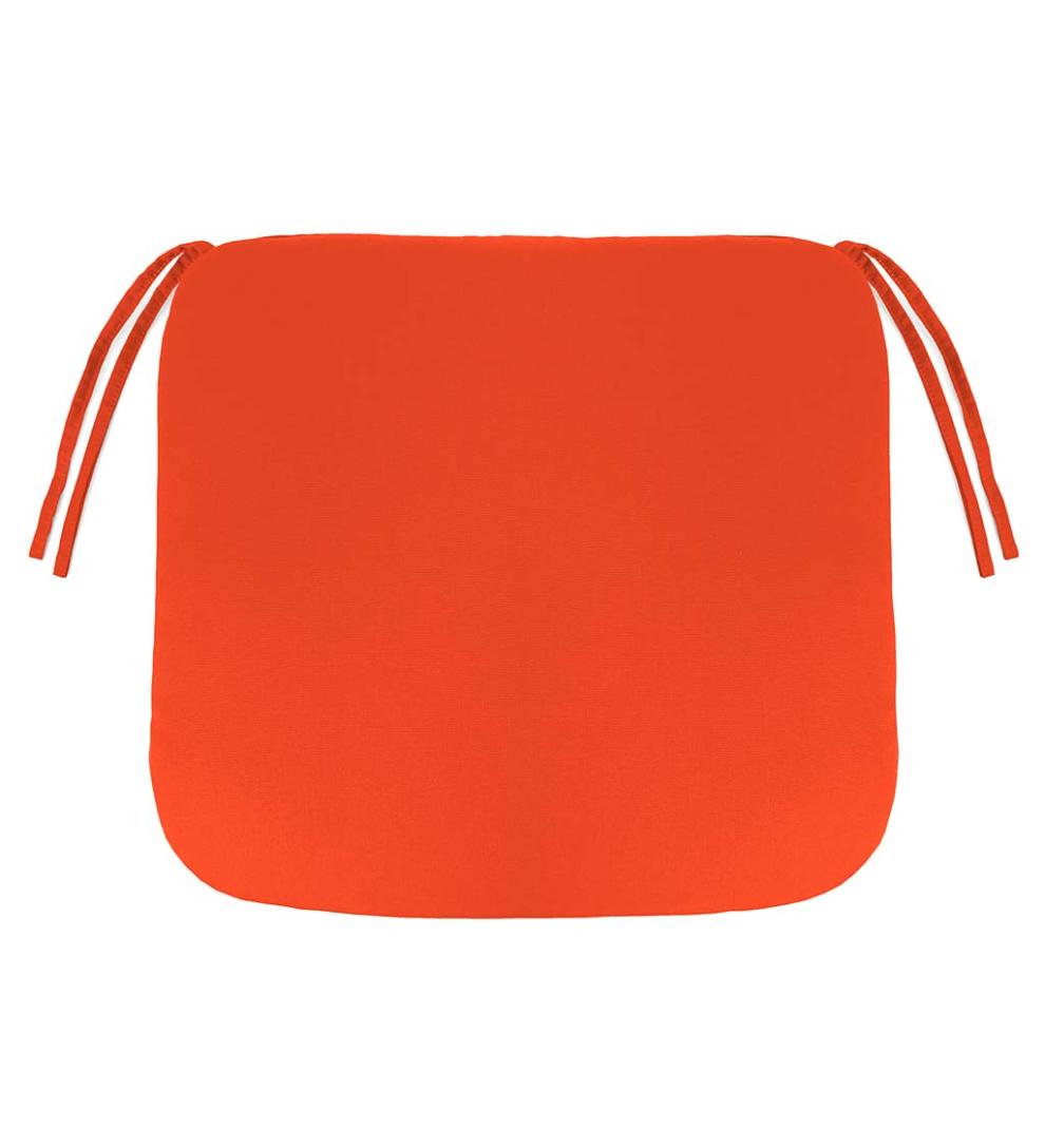 Plow &amp; Hearth Outdoor Furniture Cushions | Outdoor Living Sunbrella Chair Cushion With Ties, 19½"X 19"X 3" - Bandana