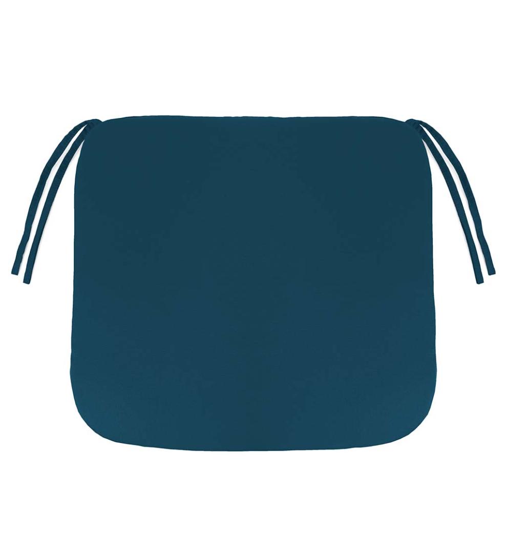 Plow &amp; Hearth Outdoor Furniture Cushions | Outdoor Living Sunbrella Chair Cushion With Ties, 19½"X 19"X 3" - Bandana