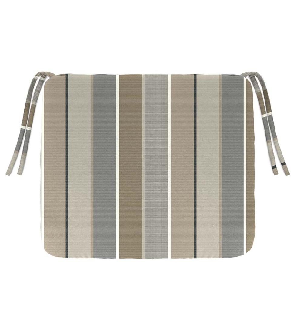 Plow &amp; Hearth Outdoor Furniture Cushions | Outdoor Living Sunbrella Classic Chair Cushion With Ties, 20¾" X 20¼" X 3" - Bandana