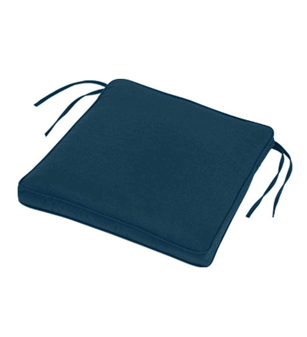 Plow &amp; Hearth Outdoor Furniture Cushions | Outdoor Living Deluxe Sunbrella Square Cushion With Ties 20½" X 20½" X 2½" - Bandana