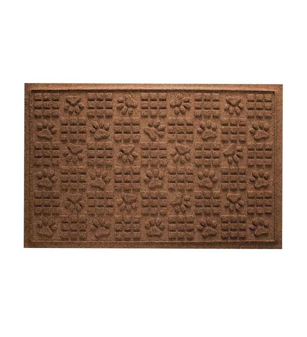 Plow &amp; Hearth Home Accents | Indoor Living Waterhog Indoor/Outdoor Paws And Squares Doormat, 2' X 3' - Bluestone