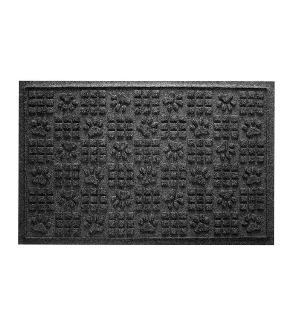 Plow &amp; Hearth Home Accents | Indoor Living Waterhog Indoor/Outdoor Paws And Squares Doormat, 2' X 3' - Bluestone