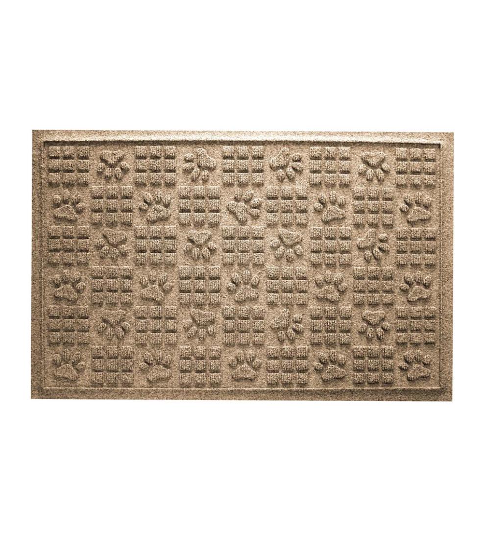 Plow &amp; Hearth Home Accents | Indoor Living Waterhog Indoor/Outdoor Paws And Squares Doormat, 2' X 3' - Bluestone