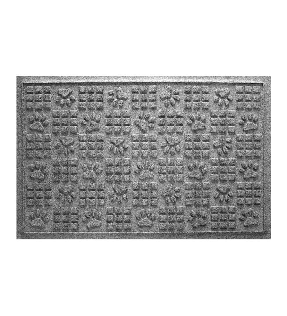 Plow &amp; Hearth Home Accents | Indoor Living Waterhog Indoor/Outdoor Paws And Squares Doormat, 2' X 3' - Bluestone