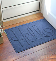 Plow &amp; Hearth Doormats | Indoor Living Waterhog Indoor/Outdoor Hello Doormat, 2' X 3' - Bordeaux