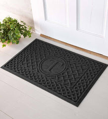 Plow &amp; Hearth Doormats | Indoor Living Waterhog Cable Weave Doormat With Single Initial, 2' X 3' - Bordeaux