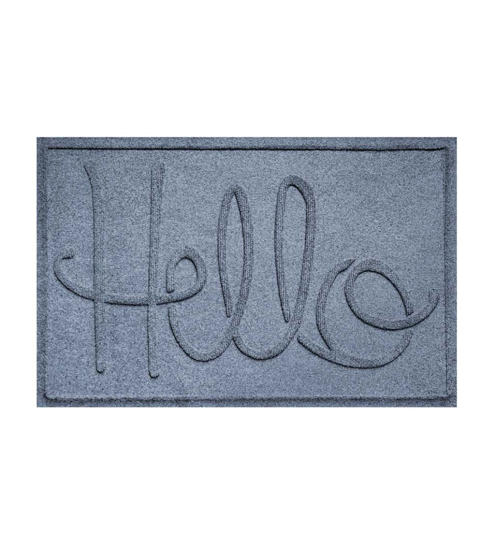 Plow &amp; Hearth Doormats | Indoor Living Waterhog Indoor/Outdoor Hello Doormat, 2' X 3' - Bordeaux