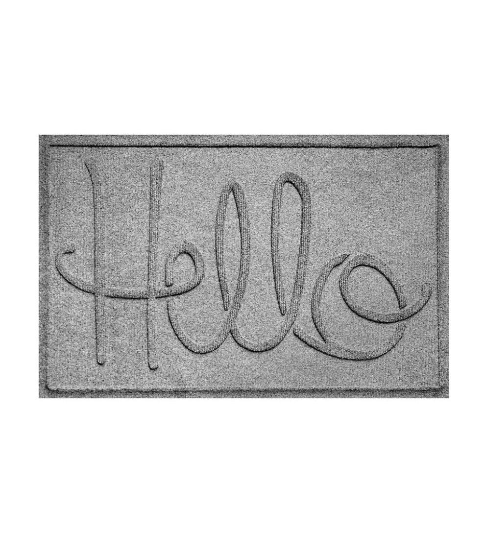 Plow &amp; Hearth Doormats | Indoor Living Waterhog Indoor/Outdoor Hello Doormat, 2' X 3' - Bordeaux