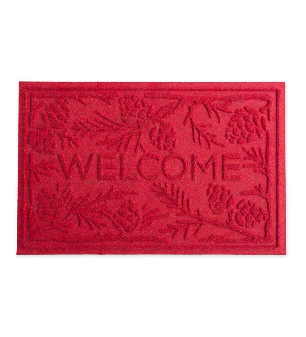 Plow &amp; Hearth Doormats | Indoor Living Waterhog Pine Welcome Doormat, 2' X 3' - Bordeaux