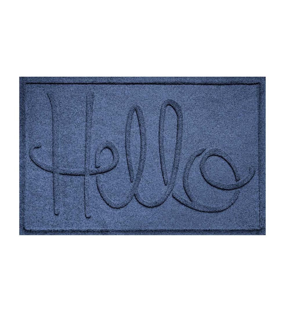 Plow &amp; Hearth Doormats | Indoor Living Waterhog Indoor/Outdoor Hello Doormat, 2' X 3' - Bordeaux