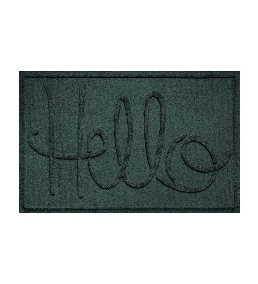 Plow &amp; Hearth Doormats | Indoor Living Waterhog Indoor/Outdoor Hello Doormat, 2' X 3' - Bordeaux