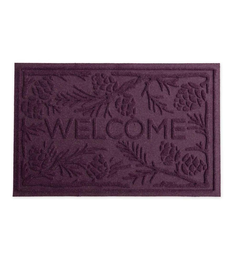 Plow &amp; Hearth Doormats | Indoor Living Waterhog Pine Welcome Doormat, 2' X 3' - Bordeaux