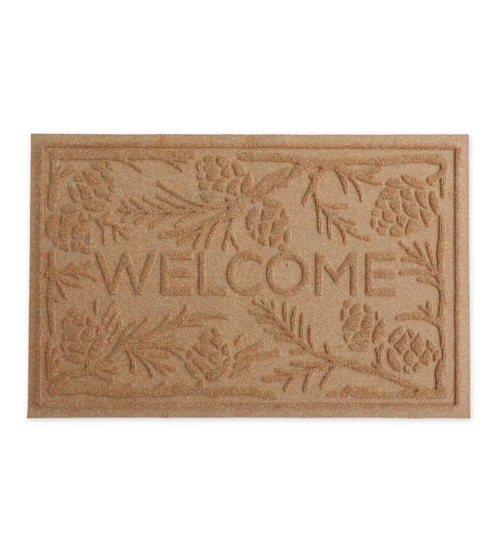 Plow &amp; Hearth Doormats | Indoor Living Waterhog Pine Welcome Doormat, 2' X 3' - Bordeaux