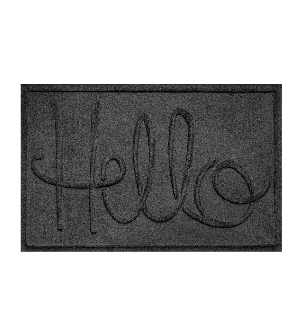 Plow &amp; Hearth Doormats | Indoor Living Waterhog Indoor/Outdoor Hello Doormat, 2' X 3' - Bordeaux