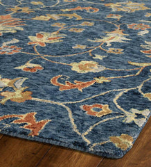 Plow &amp; Hearth Hearth Rugs | Fireplace &amp; Hearth Carmona Denim Wool Rug, 2' X 3' - Denim