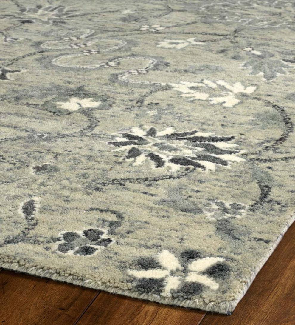 Plow &amp; Hearth Hearth Rugs | Fireplace &amp; Hearth Carmona Gray Wool Rug, 2' X 3' - Grey