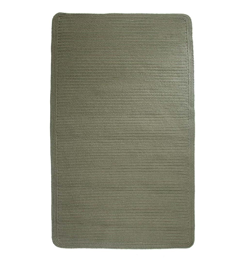 Plow &amp; Hearth Hearth Rugs | Fireplace &amp; Hearth Blue Ridge Rectangle Wool Braided Rug, 2' X 3' - Moss Multi
