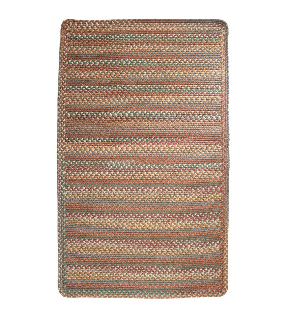 Plow &amp; Hearth Hearth Rugs | Fireplace &amp; Hearth Blue Ridge Rectangle Wool Braided Rug, 2' X 3' - Moss Multi