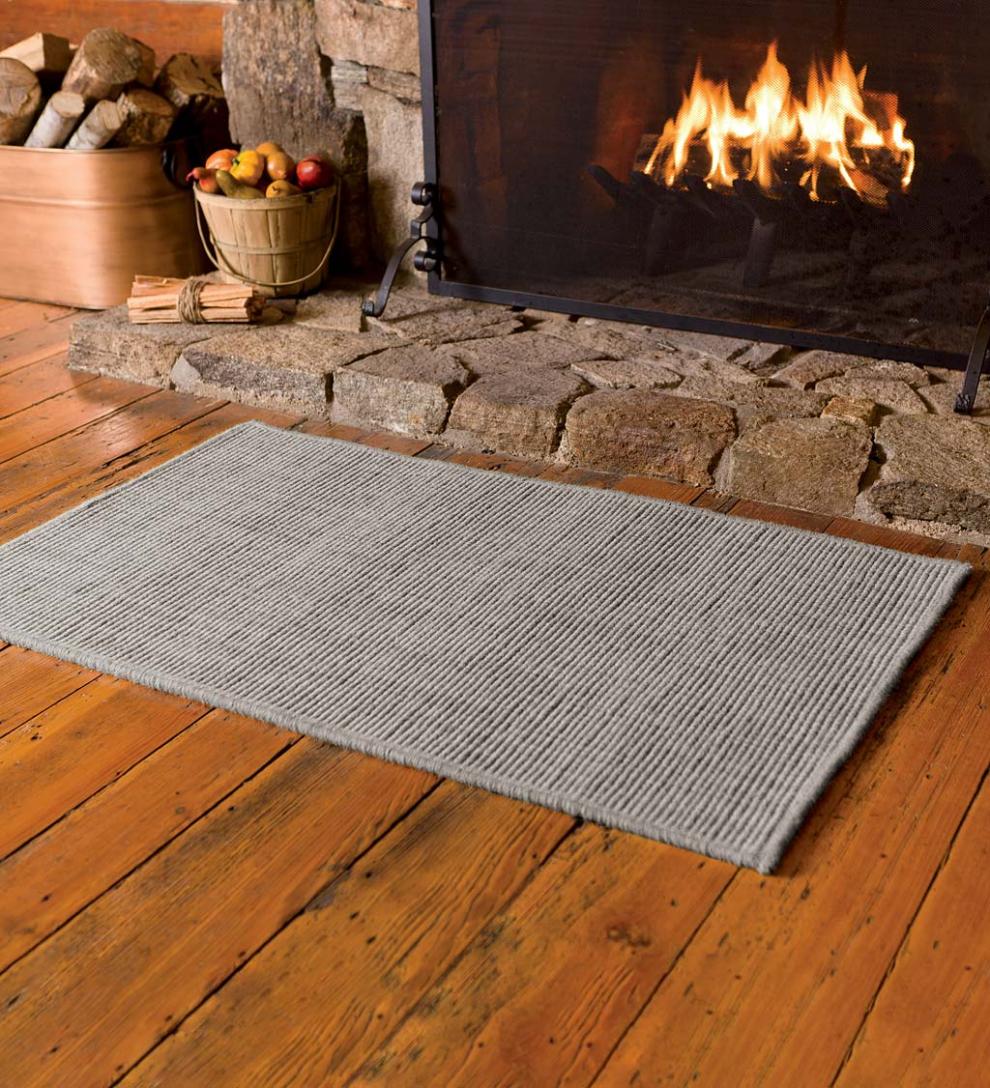 Plow &amp; Hearth Hearth Rugs | Fireplace &amp; Hearth Wool Blend Dalton Rug, 2' X 3'6" - Ash