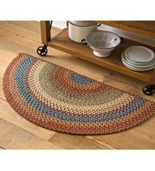 Plow &amp; Hearth Small Accent Rugs | Indoor Living Braided Polypro Roanoke Half Round Rug , 2' X 4' - Black Multi
